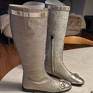 Hogan Metallic Silver Women's Winter Boots